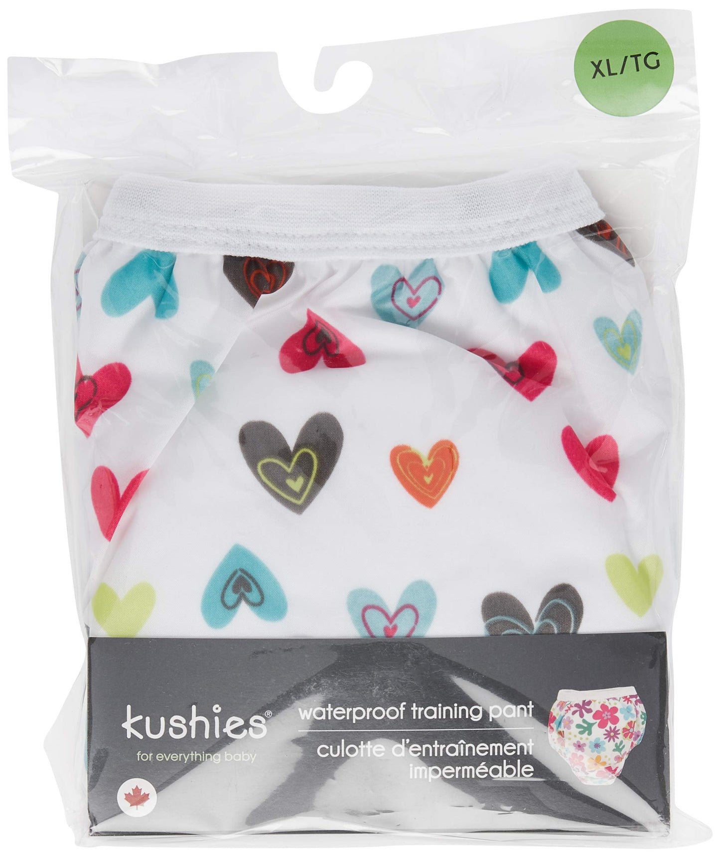 Kushies Baby Waterproof Training Pant (38-44 Pounds), Doodle White Hearts, X-Large