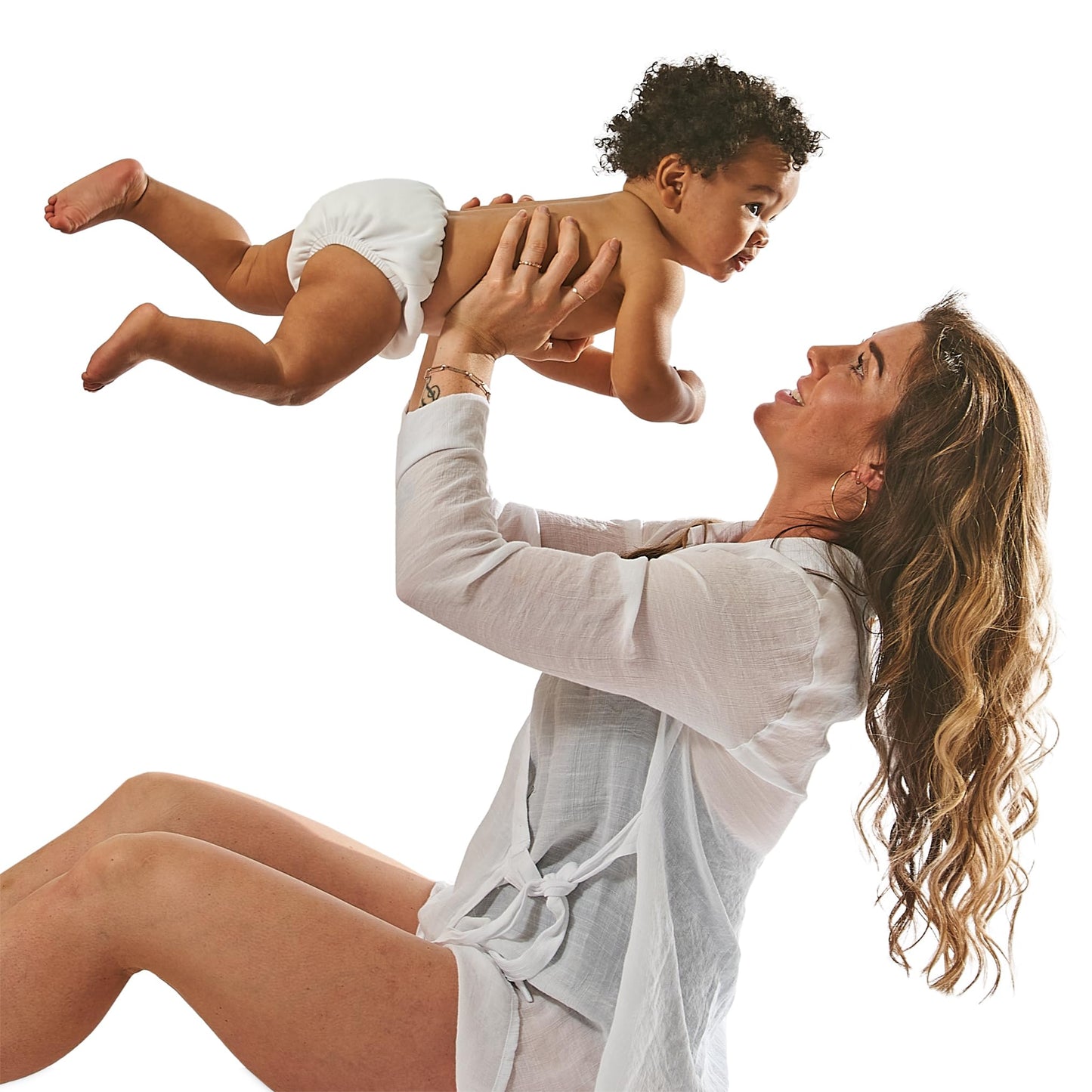 Green Sprouts Unisex Baby Pull-Up Reusable Absorbent Swim Diaper, White, 3-6 Months