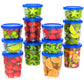 Luofni *6Pcs* *Blue* 16Oz(450Ml) + *6Pcs* *Blue* 32Oz(970Ml) Polypropylene Food Containers (Pack Of 12)
