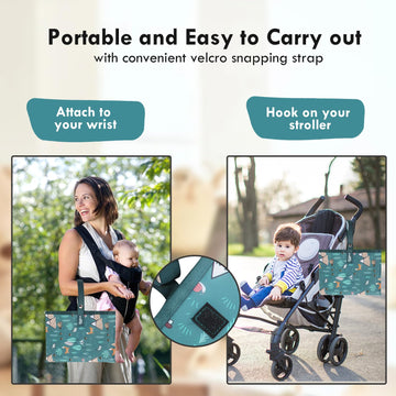 Portable Diaper Changing Pad For Baby - Waterproof Compact Changing Mat With Wrist Strap - Wipeable Travel Changing Pad For Diap