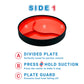 Stayneat Suction Plate, 2N1 Divided/Scoop Dish, Non-Slip Plate Guard, Usa! Red (S)