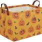 Fxocshe Rectangular Halloween Basket,Trick Or Treat Basket For Boys And Girls,Waterproof Collapsible Storage Box,Halloween Candy