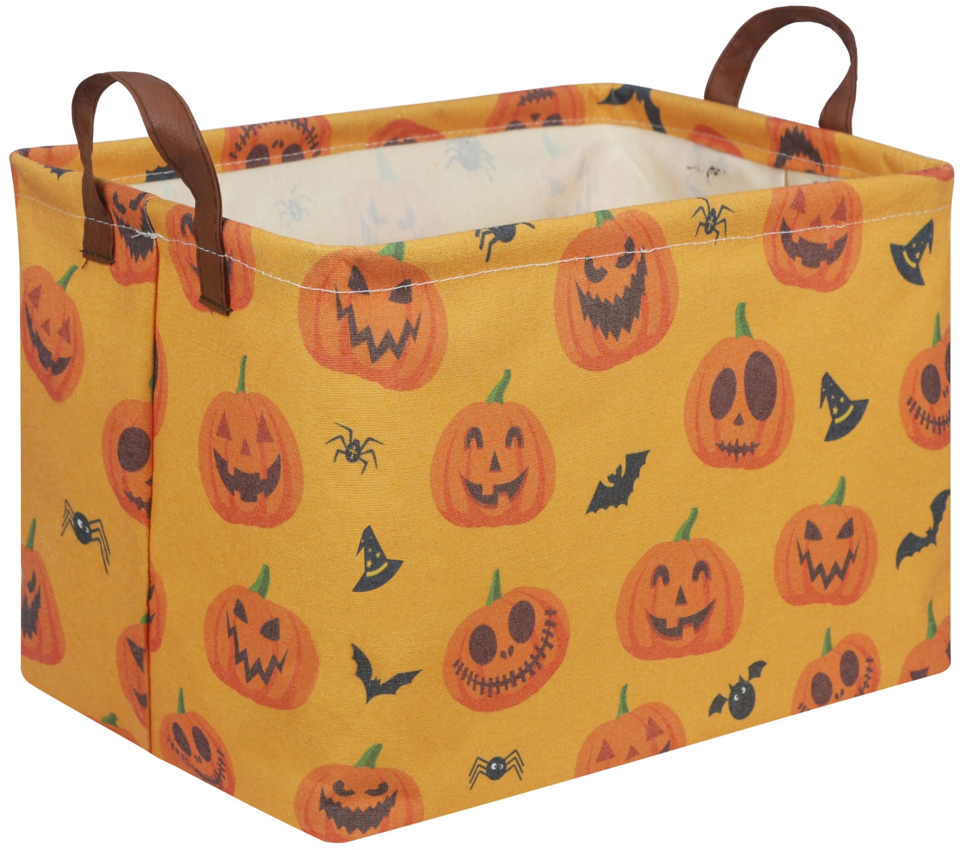 Fxocshe Rectangular Halloween Basket,Trick Or Treat Basket For Boys And Girls,Waterproof Collapsible Storage Box,Halloween Candy