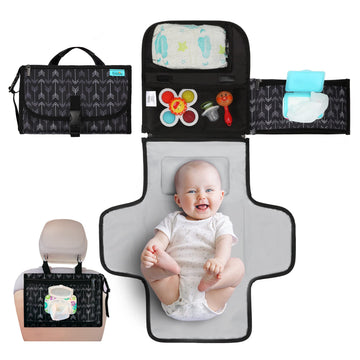 Kopi Baby Portable Diaper Changing Pad - Baby Diaper Changer Travel Bag with Wipes Pocket, Smart Design Portable Changing Mat, I