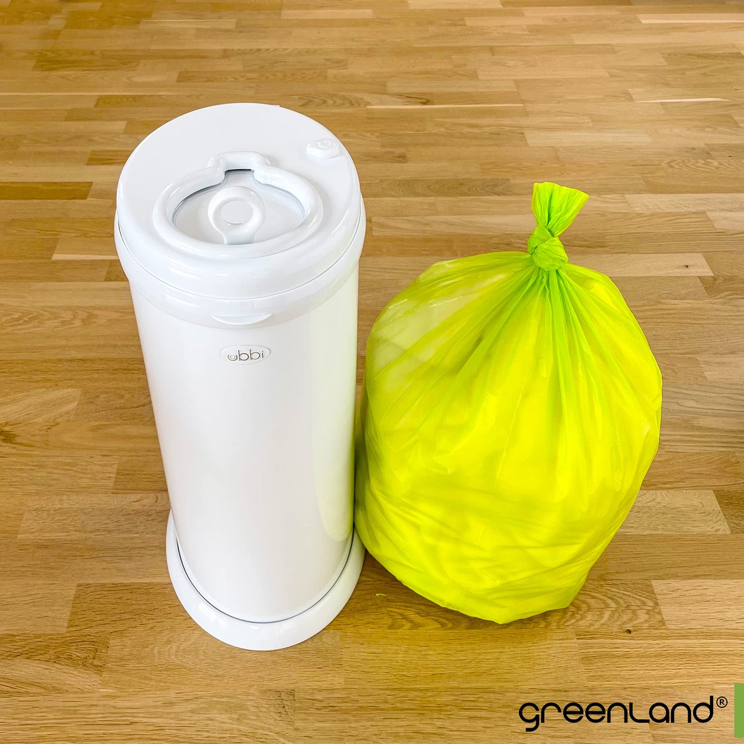 Greenland Biodegradable Diaper Pail Bags Compatible With Ubbi - Lemon Scented (75 Bags, 13 Gallons)