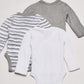 Honestbaby Unisex Baby 3-Pack Organic Cotton Long Sleeve Side-Snap Kimono Bodysuits And Toddler T Shirt Set, Sketchy Stripe, 0-3