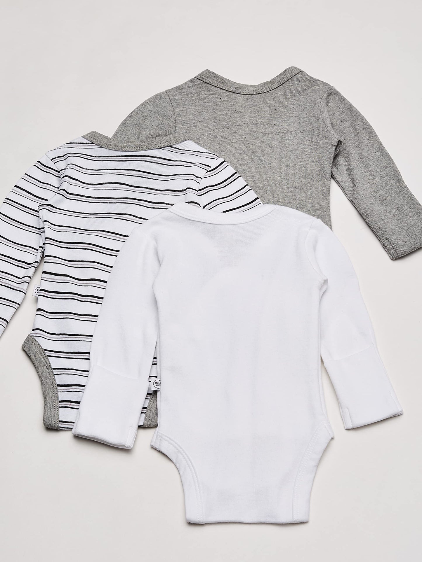 Honestbaby Unisex Baby 3-Pack Organic Cotton Long Sleeve Side-Snap Kimono Bodysuits And Toddler T Shirt Set, Sketchy Stripe, 0-3
