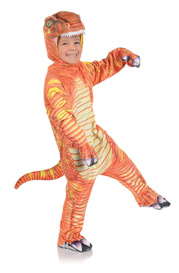 Underwraps Kid'S Children'S T-Rex Dinosaur Printed Jumpsuit Costume Childrens Costume, Yellow, Extra Large