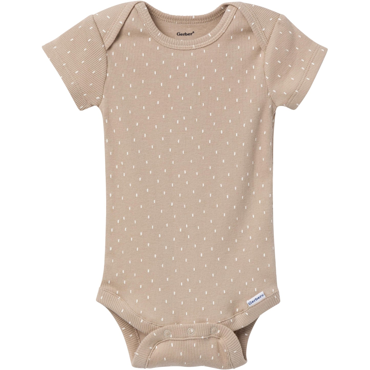 Gerber Unisex Baby Multi-Pack Onesies Bodysuits (Short And Long Sleeve), Tan Little Apples, 0-3 Months