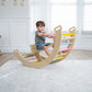 Avenlur Bailis Ultimate 3-In-1 Playset For Kids - Seesaw, Climbing Arch And Rocker - Waldorf And Montessori Climbing Toy For Chi