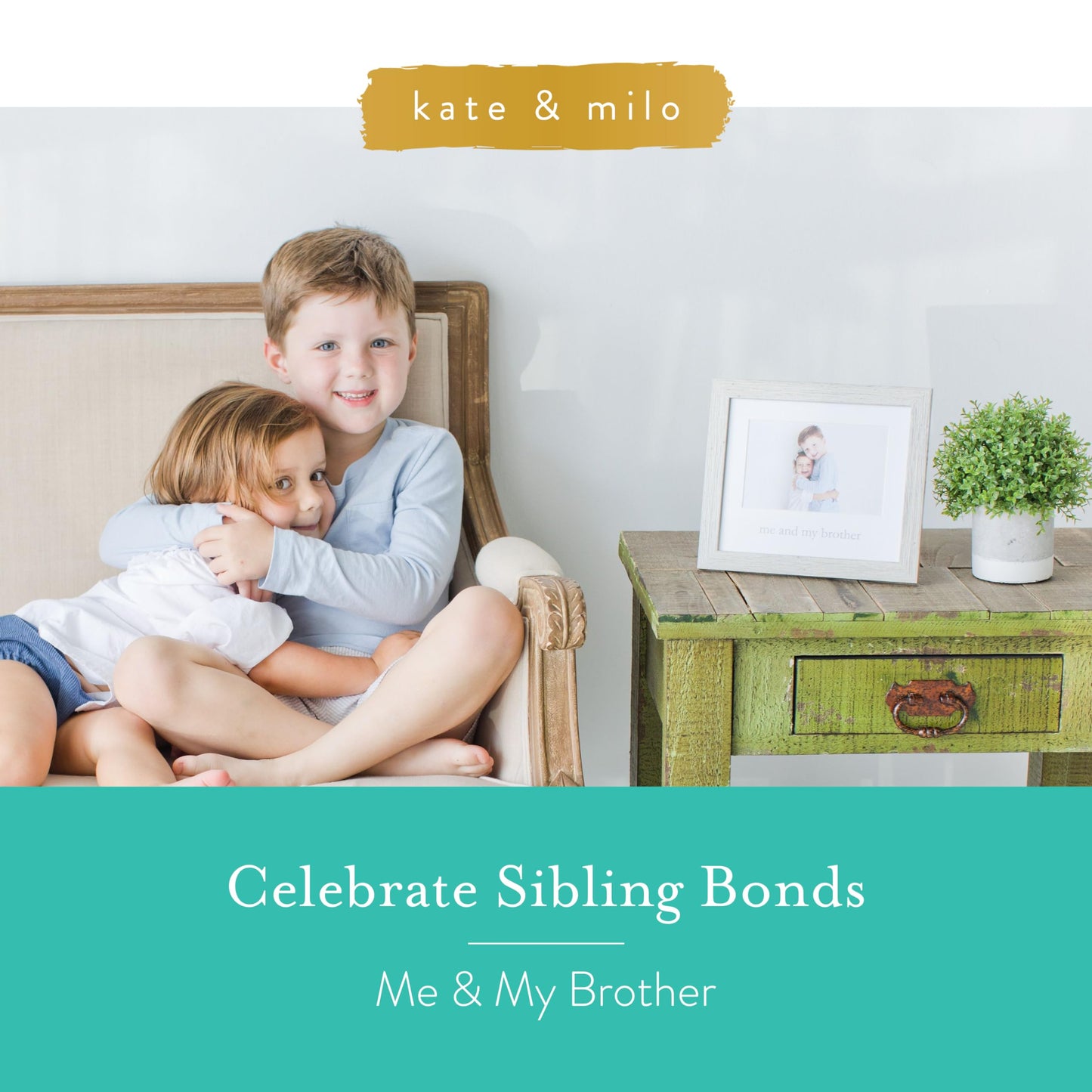 Kate & Milo Rustic Me & My Brother Frame, Sibling Keepsake, Ideal Little or Big Brother Gift, Gender Neutral Nursery Decor, Wood