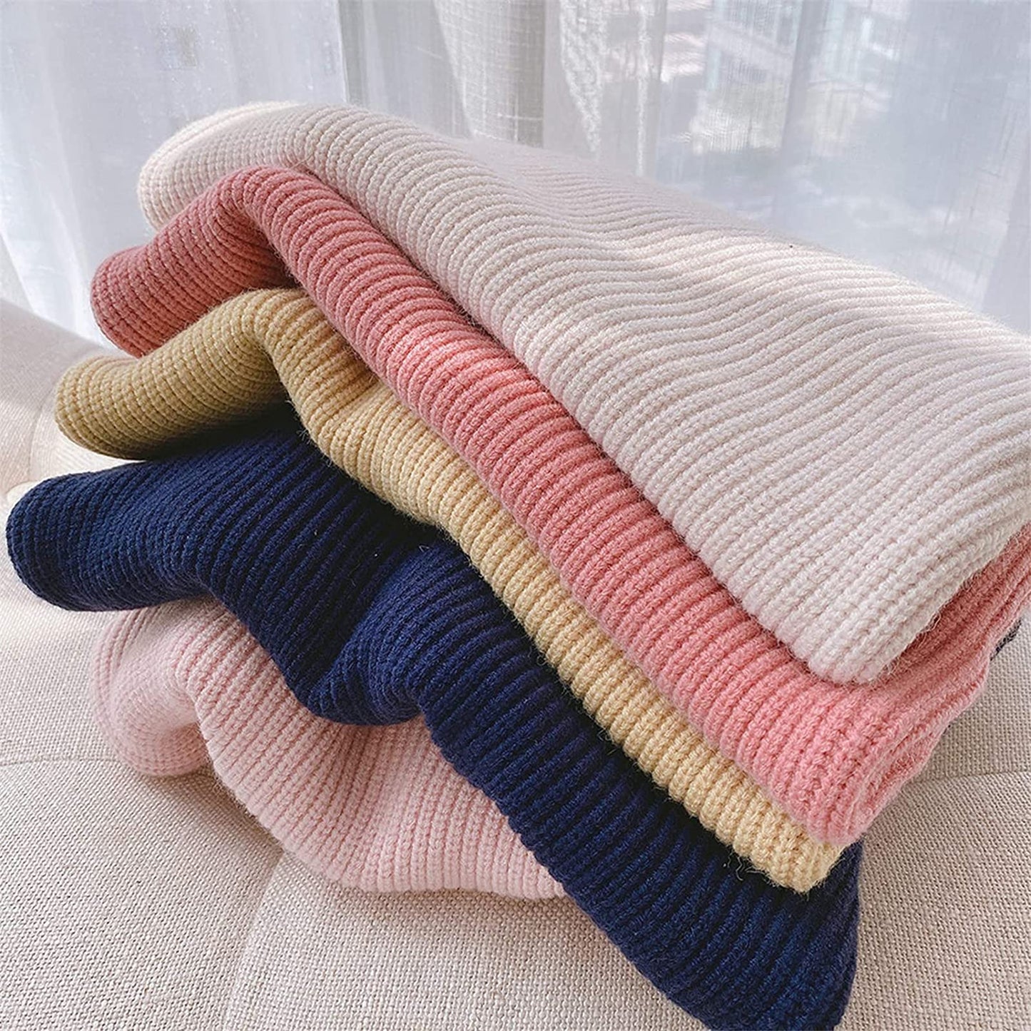 Grnshts Toddler Baby Girls Boys Knit Sweater Blouse Warm Crewneck Pullover Sweatshirt Long Sleeve Tops For Fall Winter Rose Pink