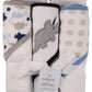 Cudlie Buttons And Stitches Baby Boys 3 Pack Infant Hooded Towel, Triceratops Prints (Gs71365)