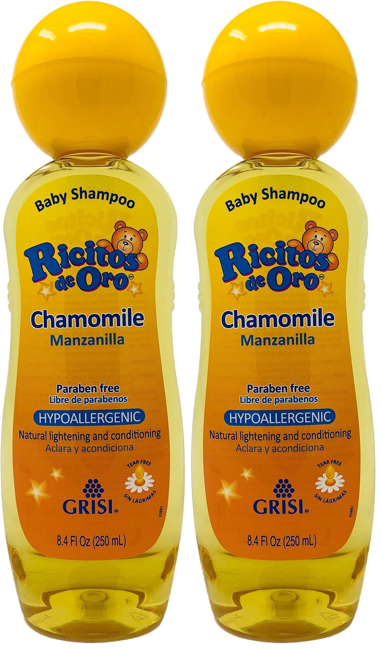 Ricitos de Oro Chamomile Baby Shampoo, Hypoallergenic Tear Free Baby Shampoo with Chamomille Extract; 8.4 Fl Oz (Pack of 2)