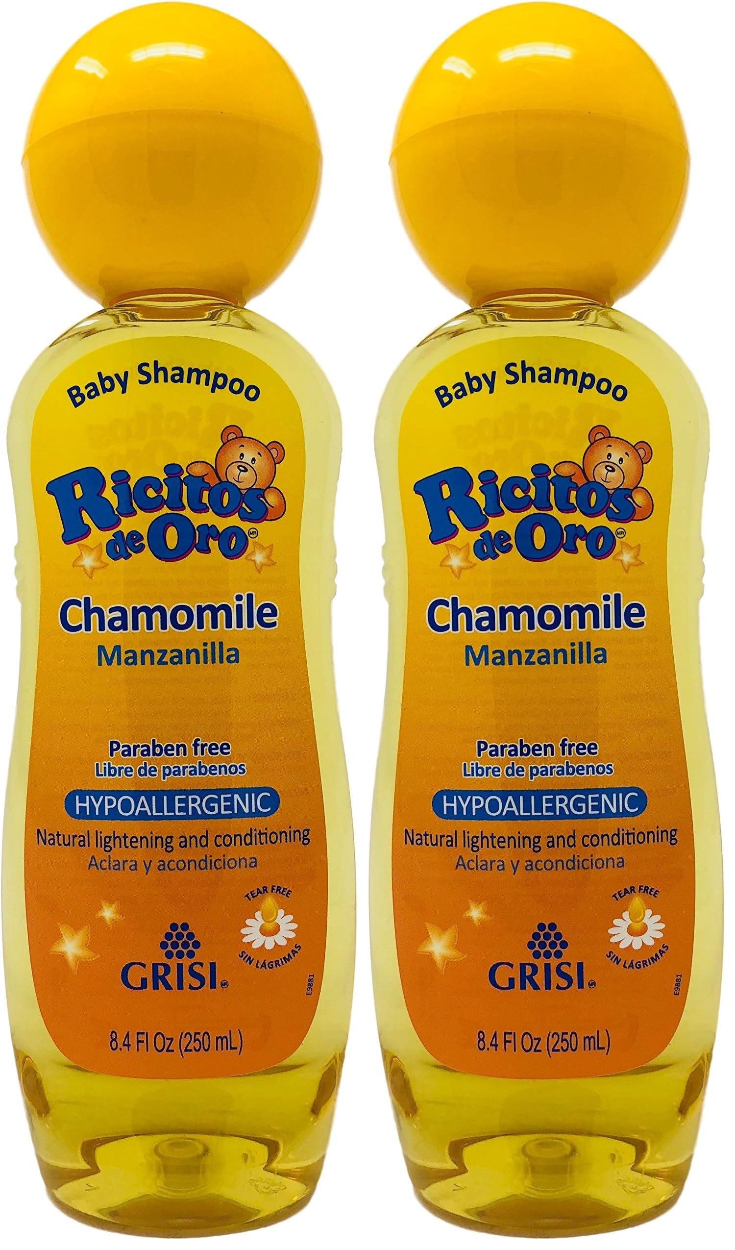 Ricitos de Oro Chamomile Baby Shampoo, Hypoallergenic Tear Free Baby Shampoo with Chamomille Extract; 8.4 Fl Oz (Pack of 2)