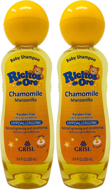Ricitos de Oro Chamomile Baby Shampoo, Hypoallergenic Tear Free Baby Shampoo with Chamomille Extract; 8.4 Fl Oz (Pack of 2)