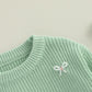 Amnnchya Toddler Infant Baby Girl Knit Sweater Big Sister Little Sister Matching Outfits Long Sleeve Pullover Sweatshirt (Green