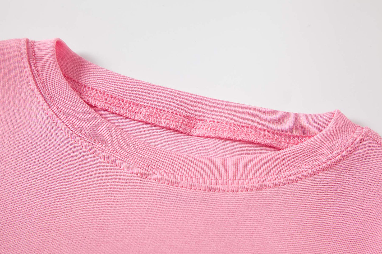 Family Feeling Boys Girls Kids Pajamas Solid Colors 2 Piece Pajama Set Cotton Pink Size 8