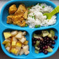 Re-Play 3x3 Divided Toddler Plates and Utensils Set - Toddler Forks and Spoons Set - Dishwasher and Microwave Safe - Made in USA