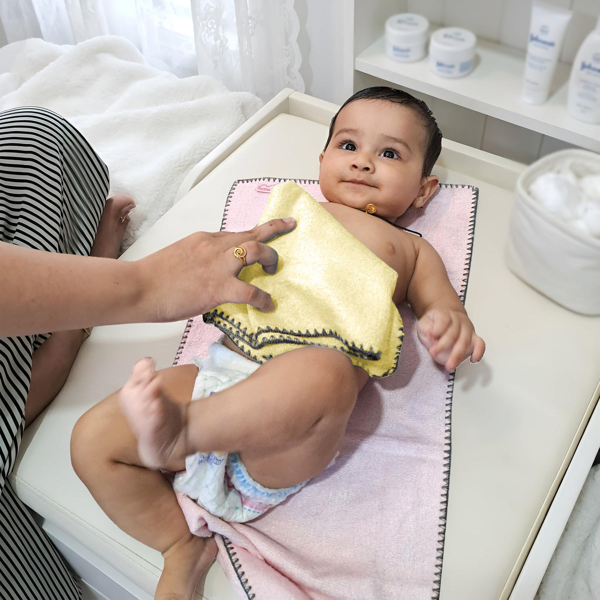 MummaS Touch Puresoft Bamboo Baby Wash Towel  Yellow  Pack Of 3 | Ultra Soft & Absorbent | Gentle Bamboo Fiber | 024 Months 