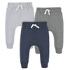 Gerber Baby Boys Toddler 3-Pack Jogger Sweatpants, Navy/Gray, 3-6 Months Us