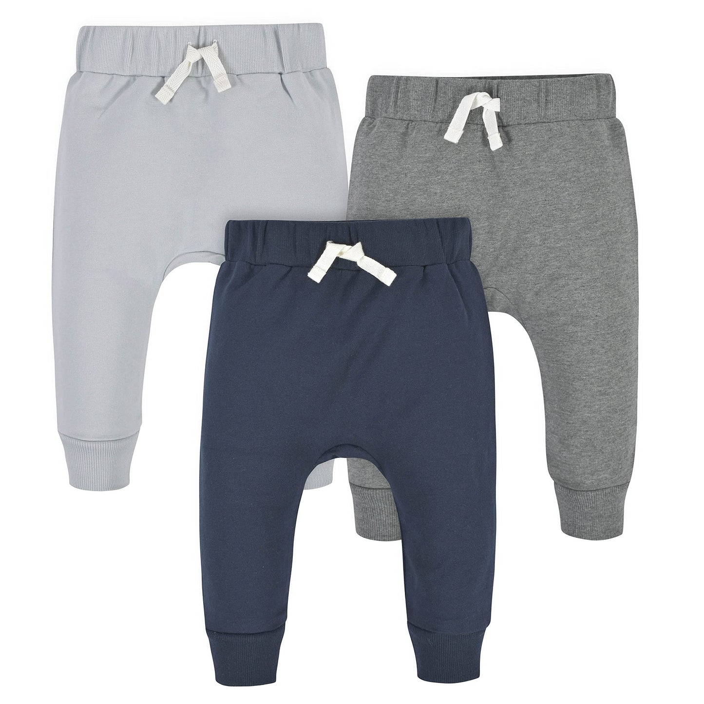 Gerber Baby Boys' Toddler 3-Pack Jogger Pants, Navy/Gray, 5T