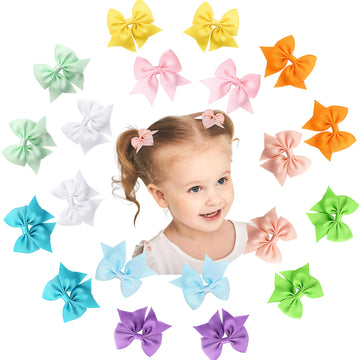 C  Llot 20Pcs 2.36 Inch Hair Bows For Girls Grosgrain Ribbon Toddler Hair Bows Alligator Clips For Baby Girls Kids Infants Back