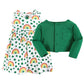 Hudson Baby Baby Girls Cotton And Cardigan Set Casual Dress, St Patricks Rainbow, 5T Us