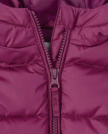 The Children'S Place Baby Girls And Toddler Medium Weight Puffer Jacket, Wind-Resistant, Water-Resistant Jacket, Purple Rose, 4T