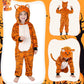 Wizland Kid Animal Onesie Tiger Outfits For Girls Boys Flanne Tiger Onesie Onepiece Holloween Costume With Tail 6-8