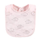 Hudson Baby Unisex Baby Cotton Bibs, Pink Gray Elephant, One Size