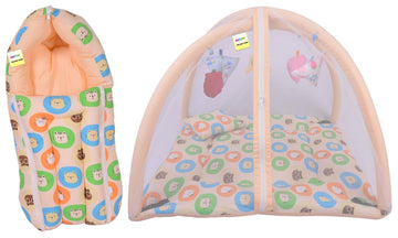Kwitchy Baby Bedding Set New Born Baby Bed | Mattress | Mosquito Net | Play Gym | Playmats | Cotton | Infants | Gift Combo | Bed