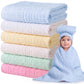 6 Pack Baby Muslin Bath Towels Cotton Soft Infant Towels Large Swaddle Receiving Blankets 6 Layers 43.3 x 43.3 Inch for Newborn 