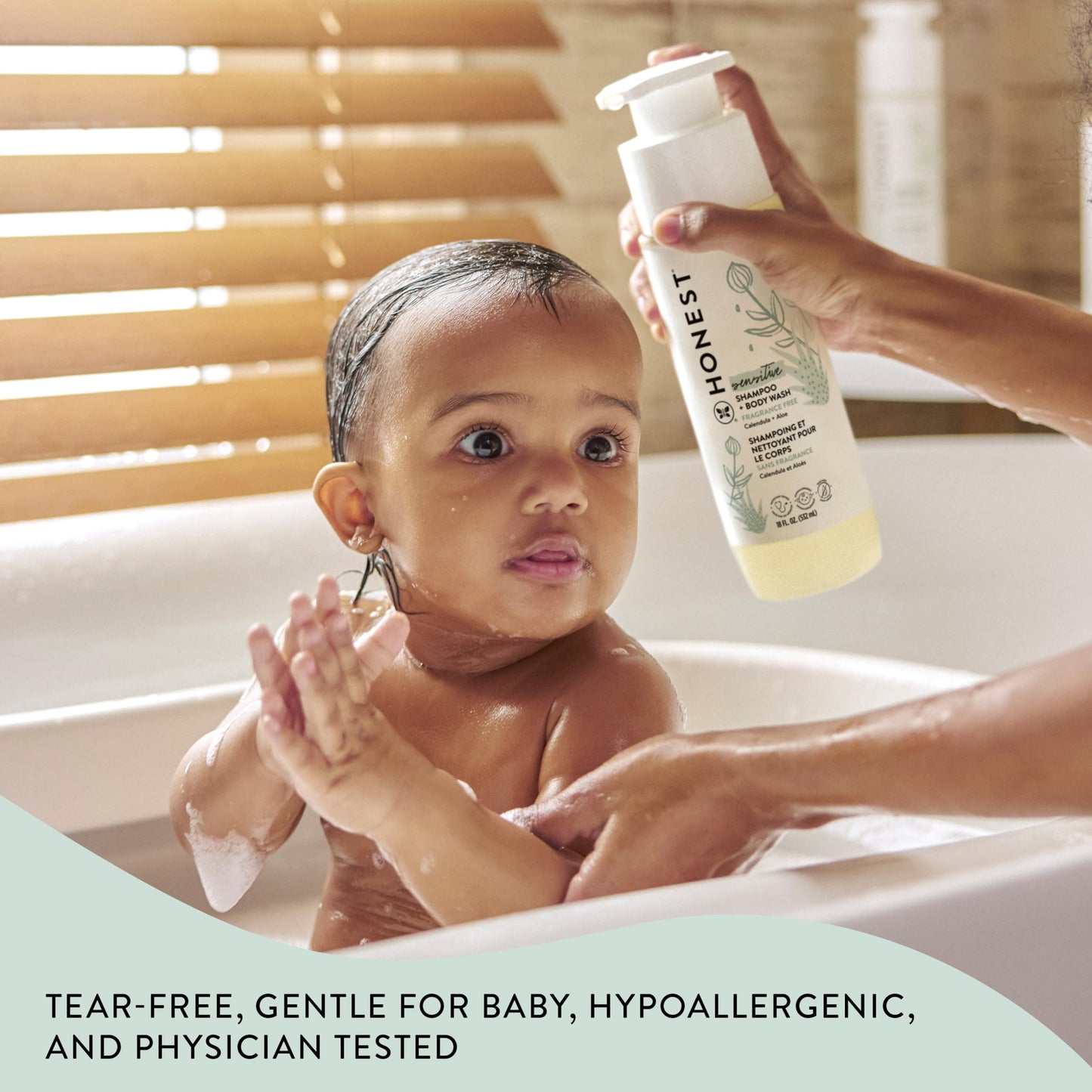The Honest Company 2-In-1 Cleansing Shampoo + Body Wash For Sensitive Skin | Gentle For Baby | Naturally Derived, Tear-Free, Hyp