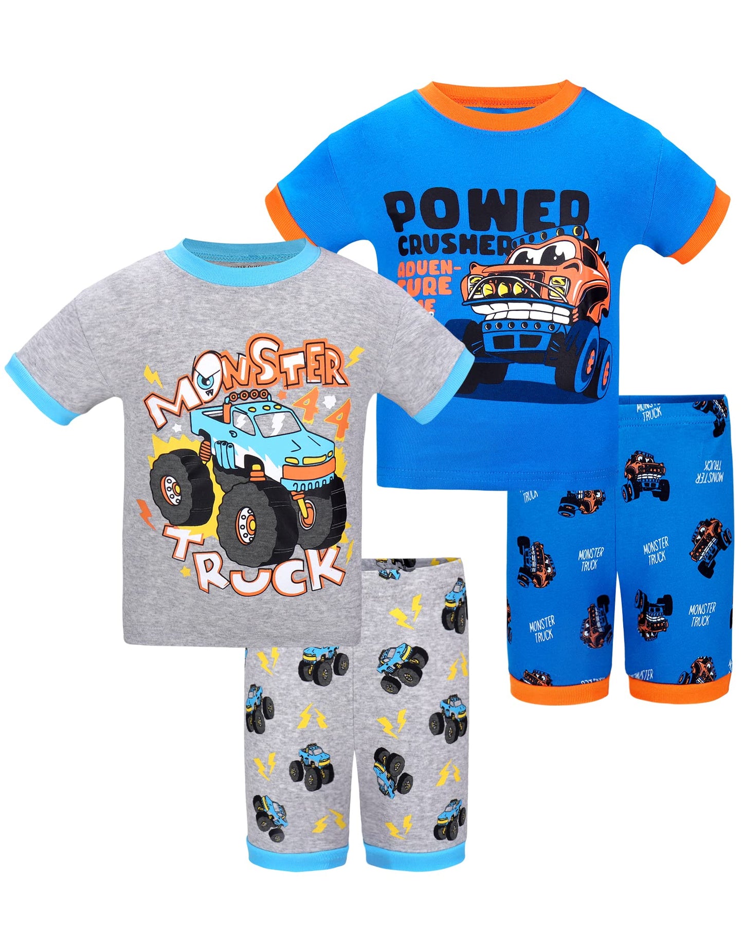 Daughter Queen Boys Pajamas 18-24 Months Summer Pjs Monster Truck Pj Sets Baby Toddler Cotton Short Sleeve Sleepwear Jammies Sle