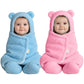Oyo Baby Baby Swaddle Wrap For Newborn | Soft Fleece Wearable Blanket With Hood & Ears | Warm Infant Sleeping Bag (06 Months 70
