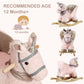 Rock My Baby Rocking Horse with Chair, Pink Unicorn Pony Rocker with Realistic Unicorn Music. Rocking Animal. Wooden Rocking Hor