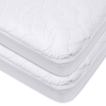 American Baby Company 2 Pack Waterproof Fitted Crib Mattress Protector 52 x 28 - Quilted, Noiseless, Soft & Breathable Crib & To