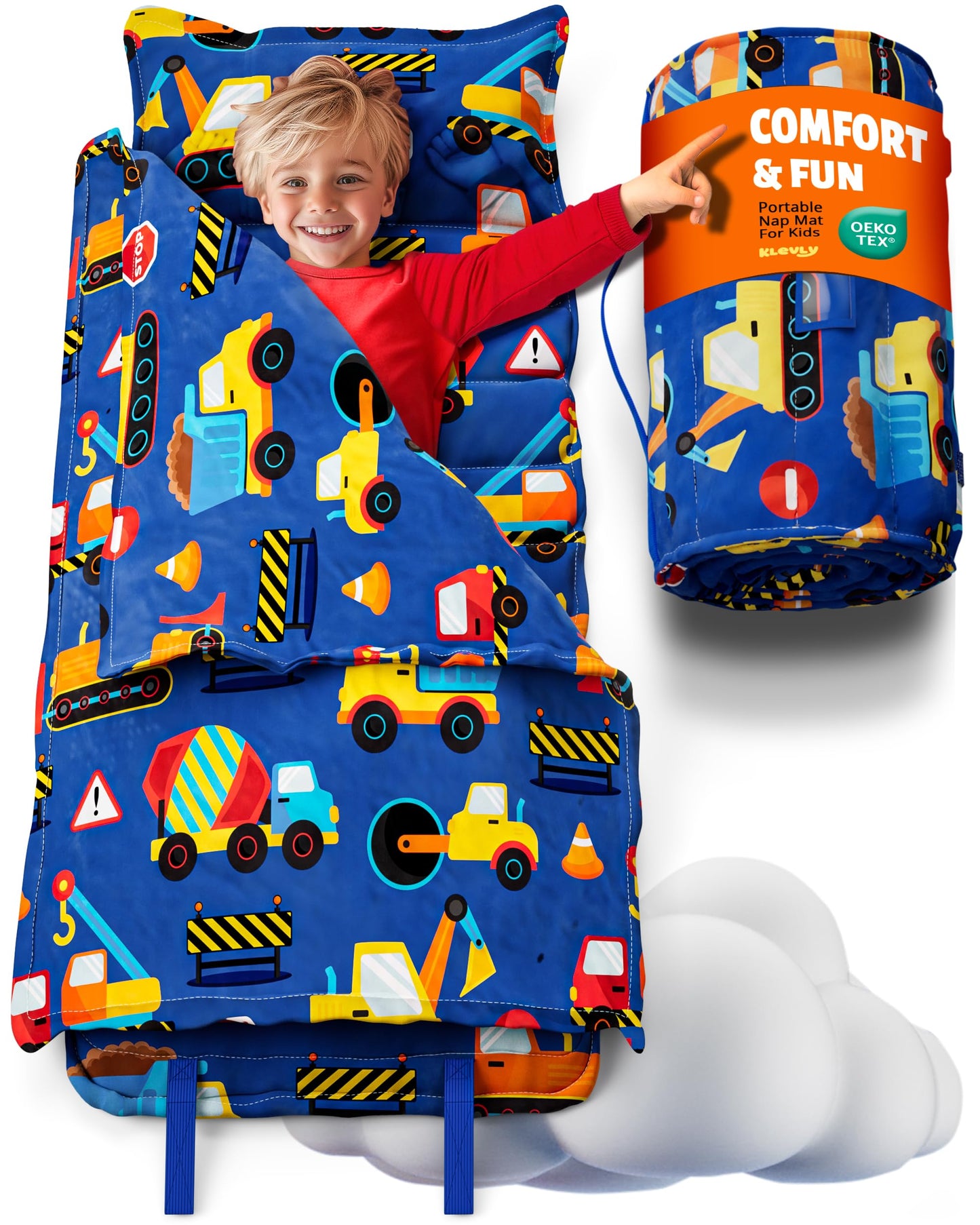 Klevly Nap Mats For Preschool Ages 3-5 | Soft & Non-Toxic Fabric | Nap Mat For Toddlers | Toddler Nap Mats For Daycare | Kinderg
