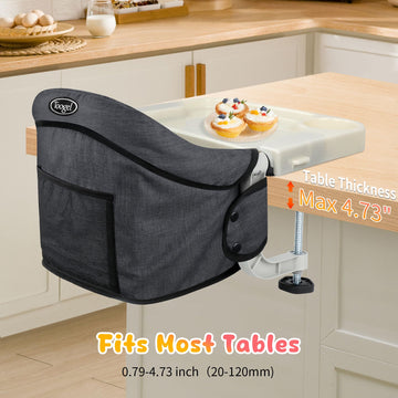 Toogel Hook On High Chair With Removable Dining Tray,Folding Portable Clip On Table High Chair,Baby Chair With Storage Bag For I
