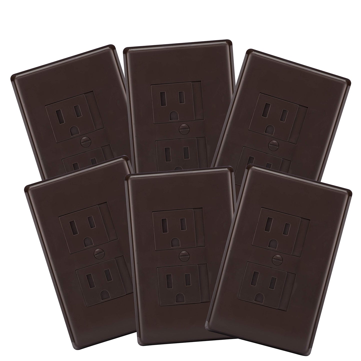 6-Pack Safety Innovations Self-Closing (1Screw) Standard Outlet Covers - An Alternative To Wall Socket Plugs For Child Proofing