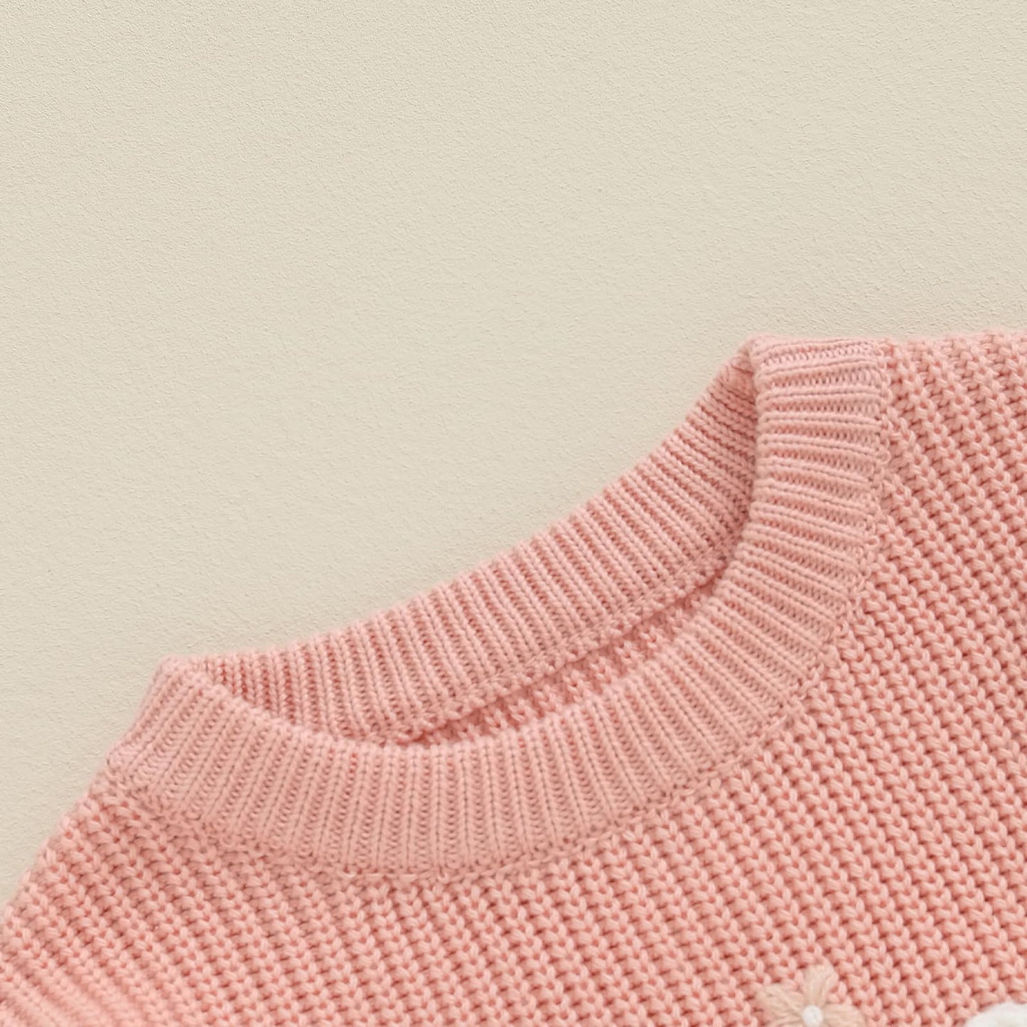 Amnnchya Toddler Infant Baby Girl Knit Sweater Big Sister Little Sister Matching Outfits Long Sleeve Pullover Sweatshirt (Pink,