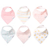 Copper Pearl Baby Bandana Bibs - 6 Pack Soft Cotton Baby Bibs For Drooling And Teething, Absorbent Drool Bibs For Baby Girl, Adj