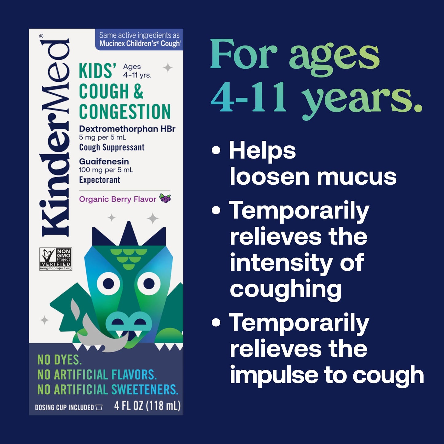 Kindermed Kids' Cough Day & Night Value Pack - Cough & Congestion Relief And Nighttime Cold Relief - No Artificial Flavors Or Sw