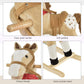 Qaba Kids Plush Ride-On Rocking Horse Toy Cowboy Rocker with Fun Realistic Sounds for Child 3-6 Years Old, Beige