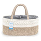 Maliton Extra Large Baby Diaper Caddy Organizer, Cotton Rope Nursery Basket, Portable Diaper Organizer For Changing Table, Car,