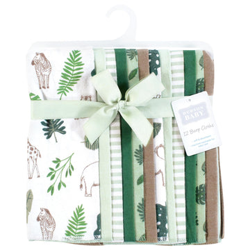 Hudson Baby Unisex Baby Flannel Burp Cloth 12Pk, Jungle, One Size