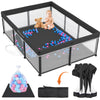 Taleco Gear Foldable Baby Play Pen with Mat, 50x71 Playpen for Babies and Toddlers, Playpen for Baby with Gate, Breathable,F