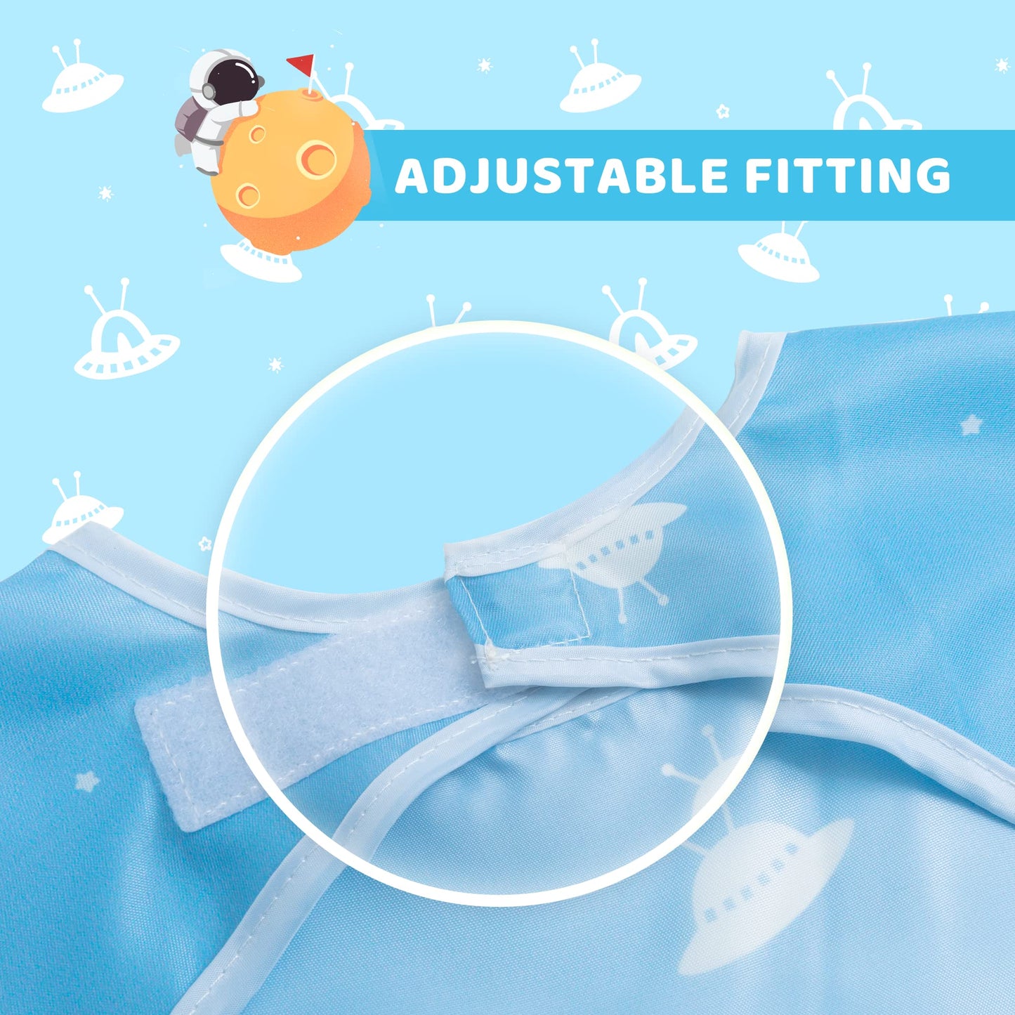 Little Dimsum Mess-Proof Baby Bibs|Infant Toddler Long Sleeve Waterproof Feeding Art Smock|Catching Food & Wipe Clean|Pack Of 2