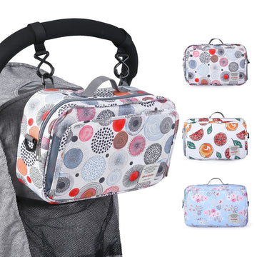 Baby Stroller Caddy Organizer For Baby Storage On The Go With Muti Pockets, Non-Slip Stroller Hooks And Adjustable Strap